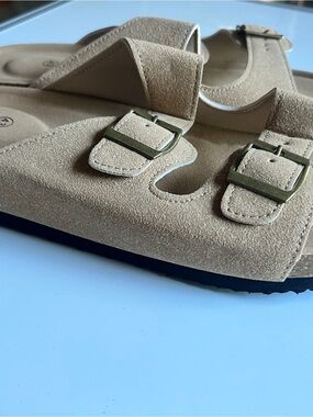 Women's Suede Footbed Sandals - Tan/Beige - Size 10.5 (EU 43) - New
